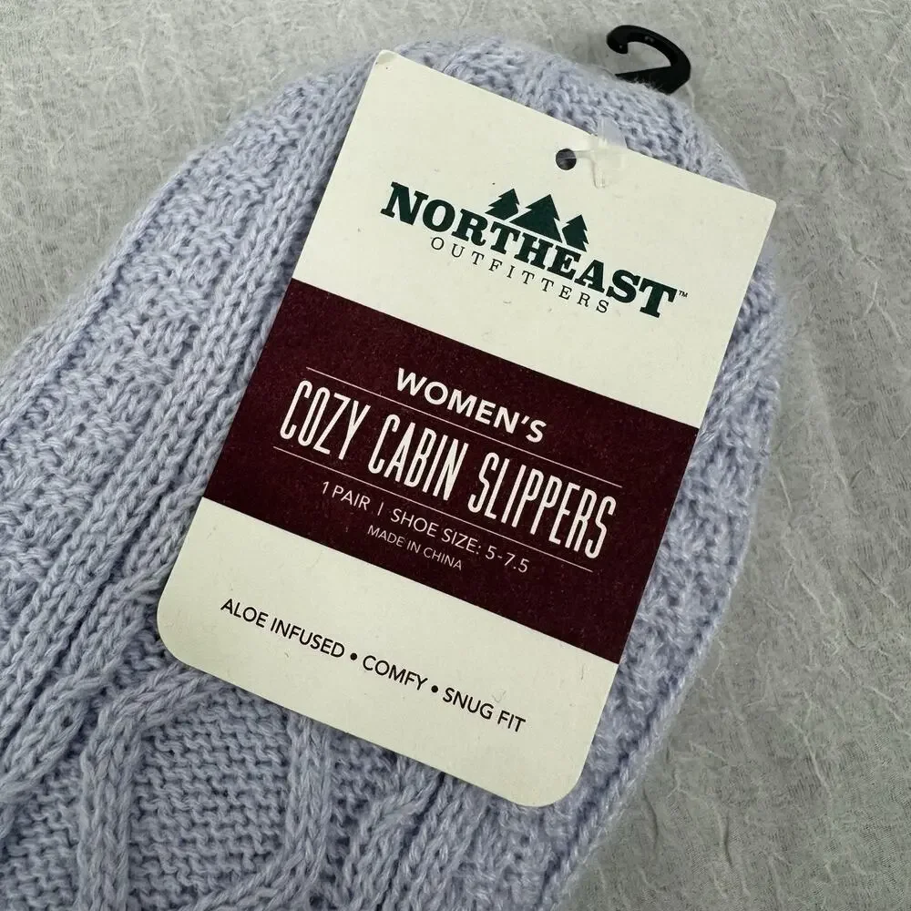 Northeast Outfitters Cozy Cabin Women's Diamond Knit Slippers S/M Blue